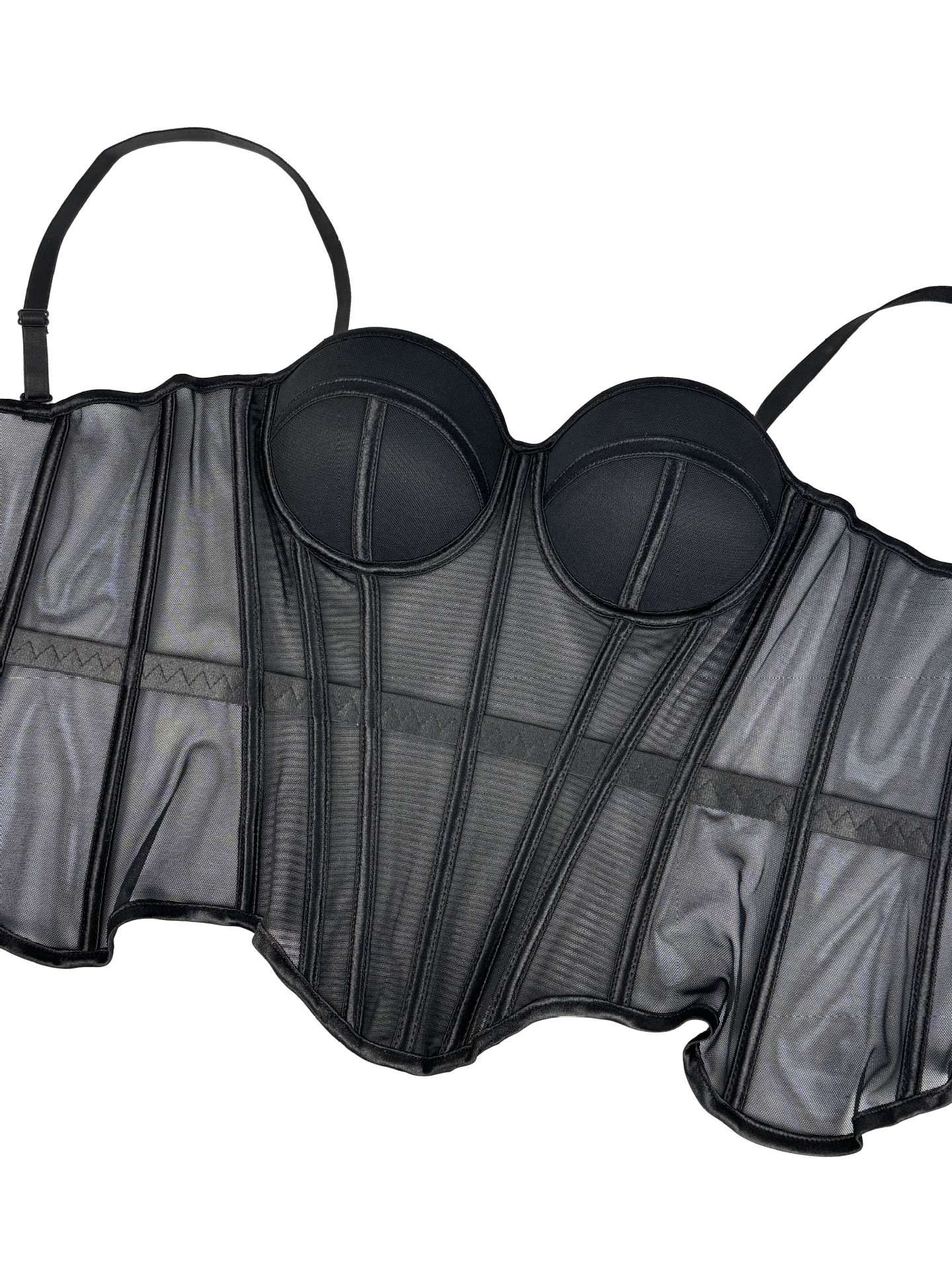 Elegant Burgundy Corset Top Sexy Mesh Fishbone Crop Top Fashion Short Camisole